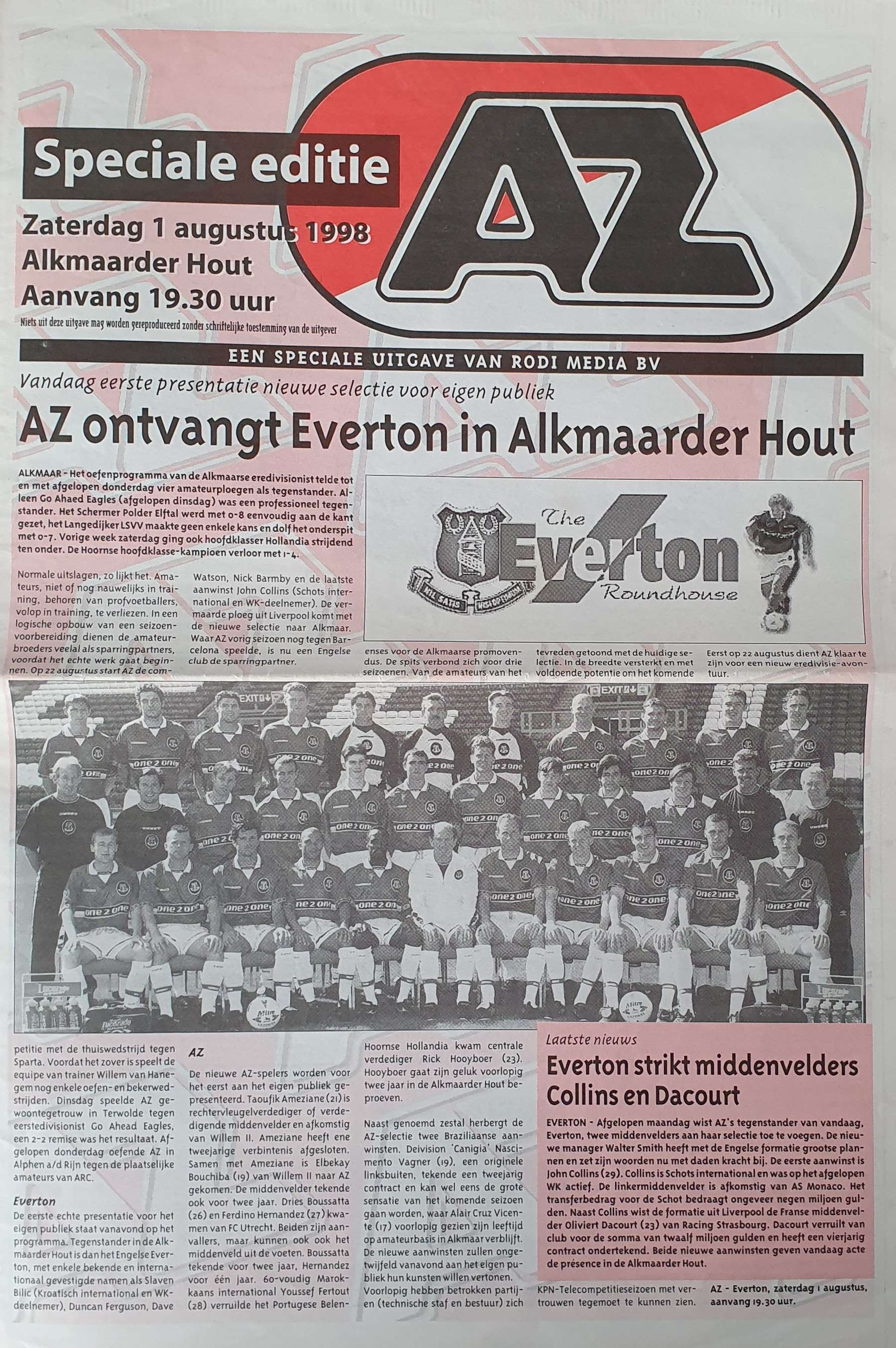 AZ Programma 1-aug-1998 Everton